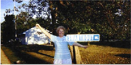 Beverlee with Street Sign